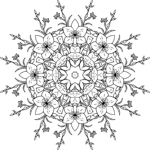 Bouquet Du Lily From Floral Mandalas Coloring Page